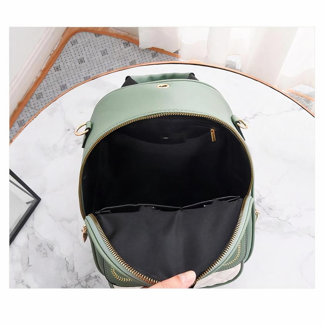 Faux Leather Daisy Charm Backpack for Women