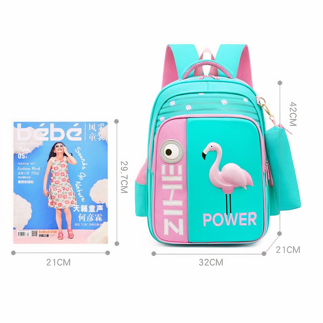 Kids School Backpack with 3D Flamingo Design – Tropical Fun