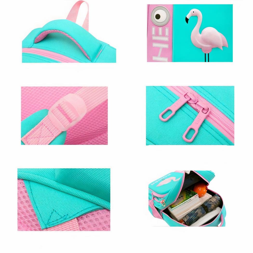 Kids School Backpack with 3D Flamingo Design – Tropical Fun