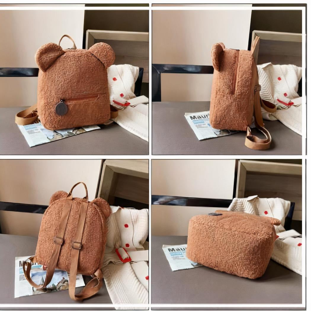 Soft Plush Bear School Backpack for Kids